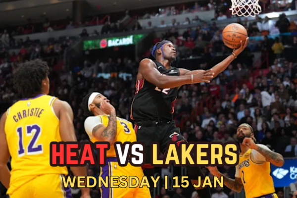 What time does the Los Angeles Lakers' game against the Miami Heat begin? Where can I get the live stream? What channel is it airing on?