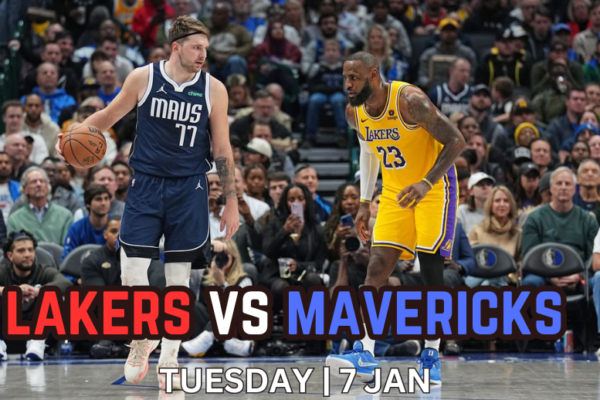 Where can I find a live stream of Tuesday's NBA game between the Dallas Mavericks and the Los Angeles Lakers? when the game will start.