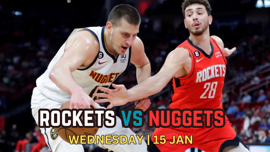 Online viewing options, live stream details, game time, and channel for the Denver Nuggets vs. Houston Rockets